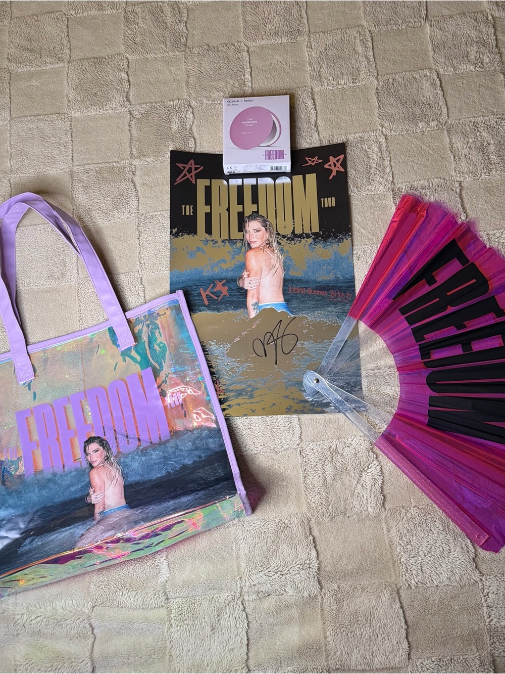 Kesha freedom tour vip merch bundle with signed tour poster